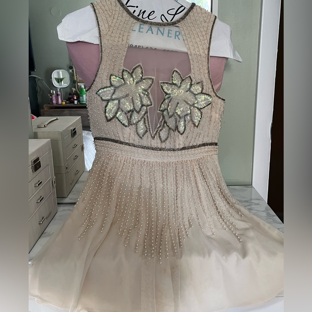 Vintage Kimchi Blue Pearl Beaded Short Dress